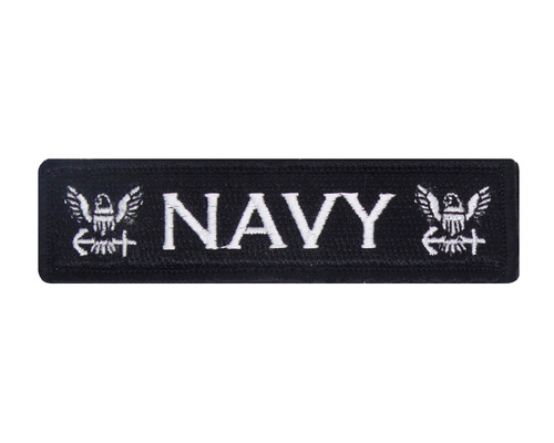 NAVY USN 1x4 Velcro Fully Embroidered Morale Tags Patch