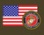 American Flag with Marine Corps Seal USMC 3.22x5 Vinyl Decal Sticker for Cars Trucks Laptops etc...