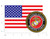 American Flag with Marine Corps Seal USMC 3.22x5 Vinyl Decal Sticker for Cars Trucks Laptops etc...