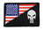 Skull American Flag Diagonal Tactical Funny Velcro Fully Embroidered Morale Tags Patch