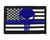 Thin Blue Line Skull Police Flag Tactical Velcro Fully Embroidered Morale Tags Patch