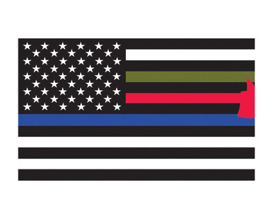 First Responder Flag American Flag Thin Red Blue Green Flag Vinyl Decal