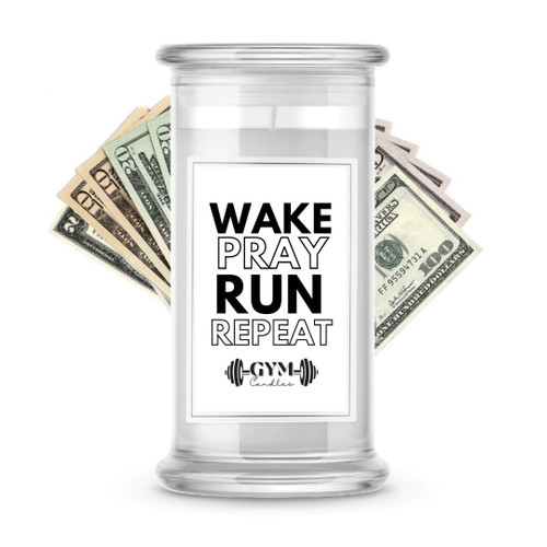 Wake Pray Run Repeat | Cash Gym Candles