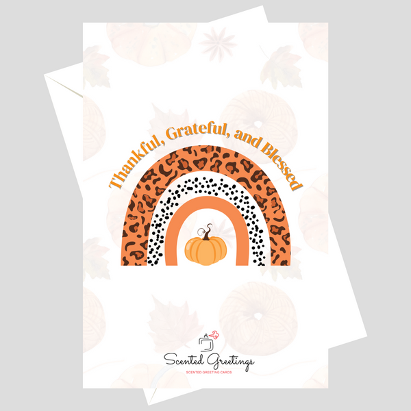 Thanksful, Grateful, and  Blessed Pumpkin | Scented Greeting Cards