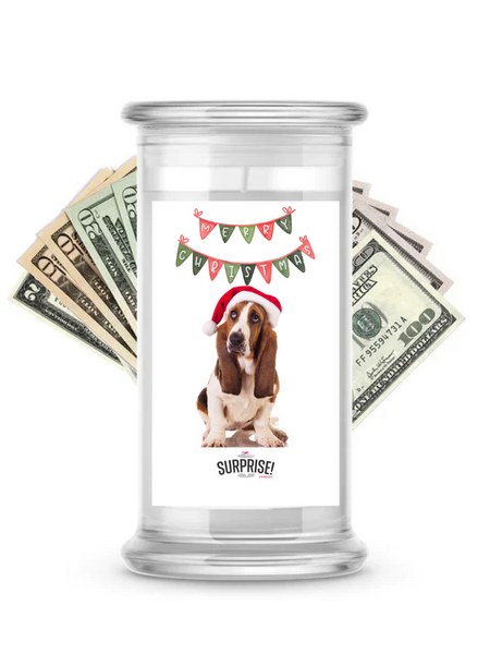 Merry Christmas Dog 5 | Christmas Surprise Cash Candles