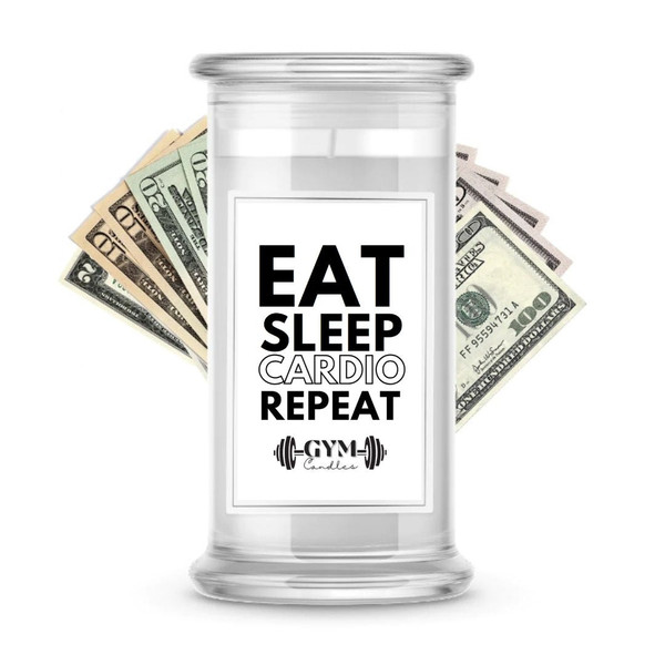 Eat sleep Cardio Repeat | Cash Gym Candles