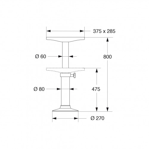 Telescopic table pedestal