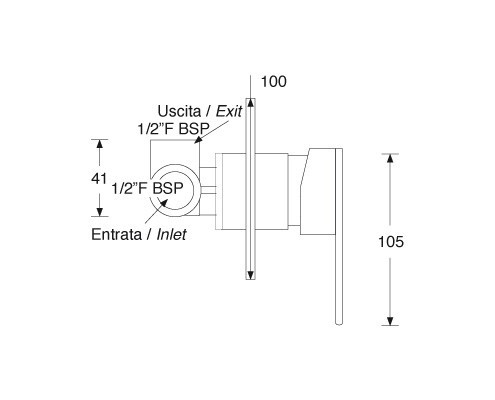 Ceramic One Handle Bulkhead Shower Control classic shape