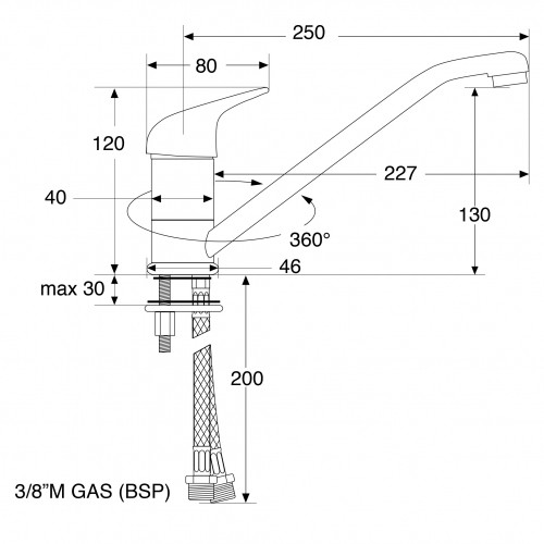 Mixer Tap Ceramic MM6700L With Longer Spout