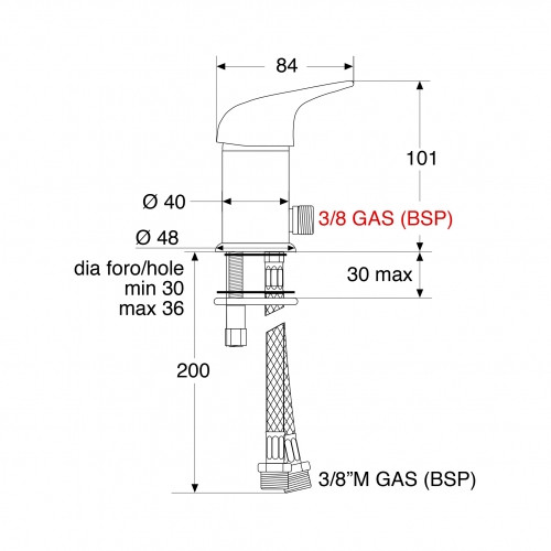 Chromed Bulkhead Ceramic Mixer Shower Tap