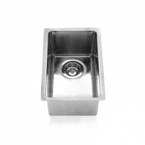 Marine quality stainless steel rectangular sink, Semi-gloss finish, Flat flange, 3 1/2" drain hole