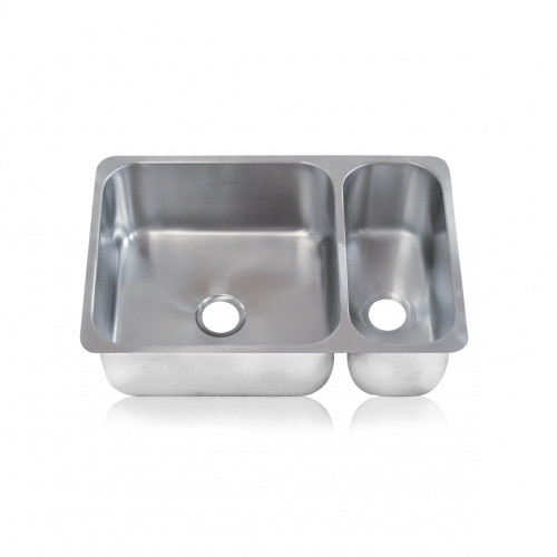 Marine quality stainless steel 18/10 double sink with over-the-top flange