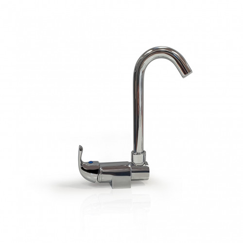 Chromed brass 360° swivel fold-down mixer tap low level hook spout