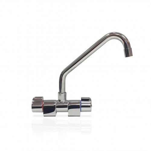 TMR4100L Chrome brass two handle 360° swivel fold-down mixer J spout with aerator