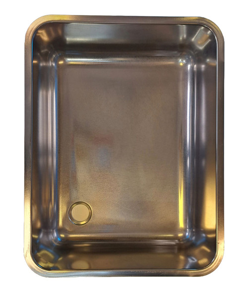 LI604520CL Marine grade stainless single inset sink satin 60x45x20 left hole