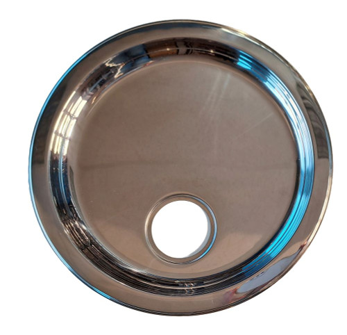 LICIL263.5 Marine grade stainless cylindrical inset drainer tray polished 26cm dia x 3.5cm