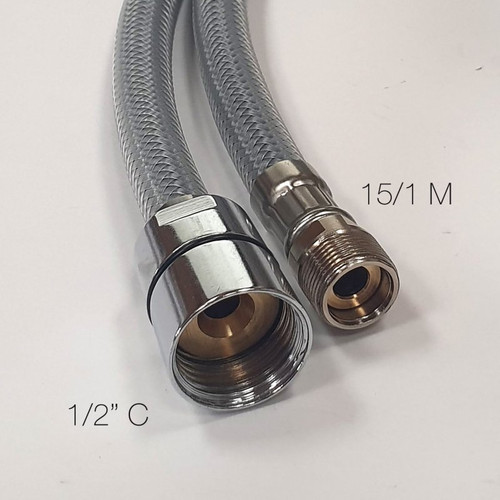 Grey Plastic Reinforced Shower Hose 1/2 inch C to 15/1 M