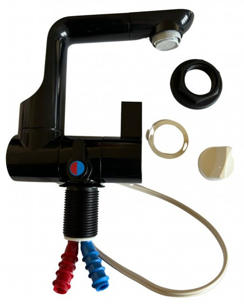 Comet ARONA Hot/Cold Tap (Barbed Ends) : All Black