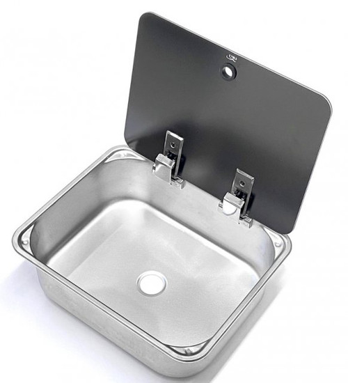 CAN LR1375 Rectangular Sink/Glass Lid Inc. WASTE/TAP HOLE