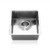 Marine quality stainless steel square sink, Semi-gloss finish, Flat flange, 3 1/2" drain hole