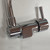 Chromed brass 360° swivelling fold-down mixer tap compact long spout