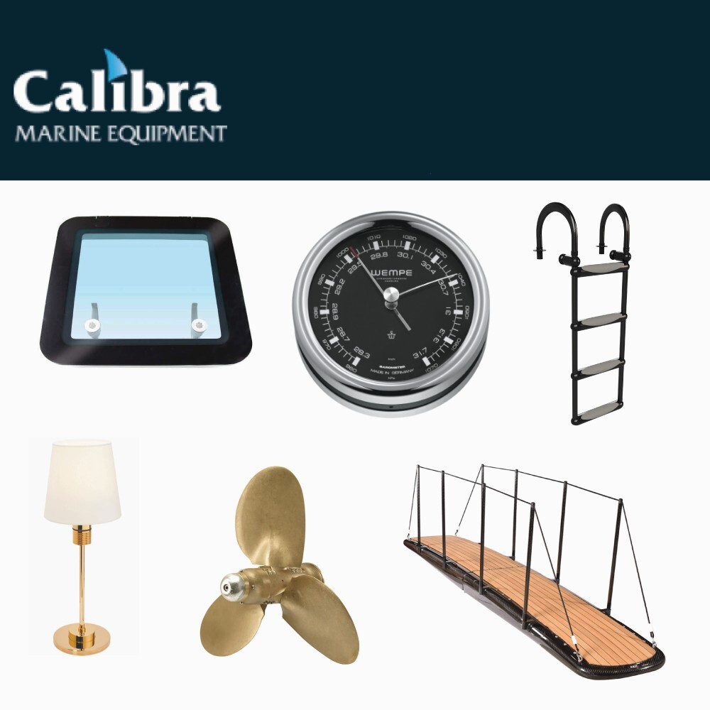 Calibra marine equipment, deck gear, gangways, flagpoles, marine boat,  passerelles, flagpoles