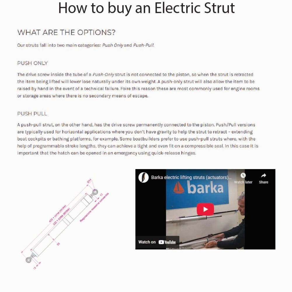 electric strut marine motorhome