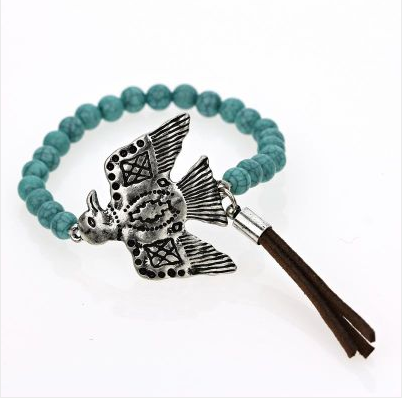 Antique Silver Phoenix Stretch Bracelet