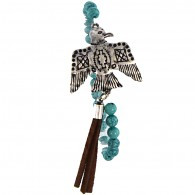 Thunder Bird Suede Tassel Stretch Bracelet-Silver