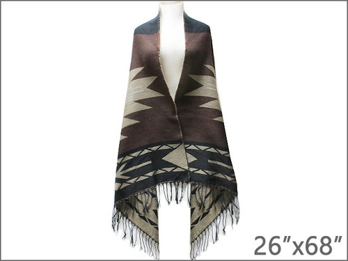 Aztec Brown Poncho Scarf