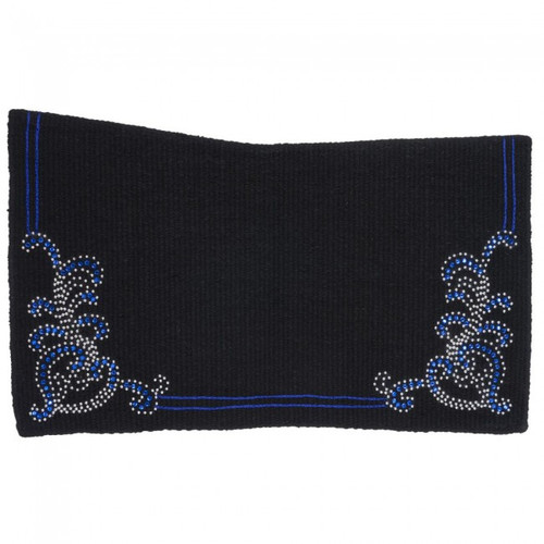 Contour Wool Saddle Blanket with Crystal Floral Design in 3 Colors
