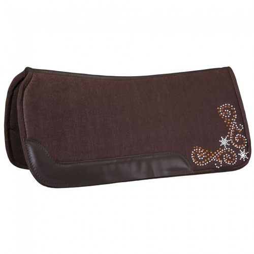 Contour Felt Saddle Pad with Crystal Spur Rowel Design in 3 Colors