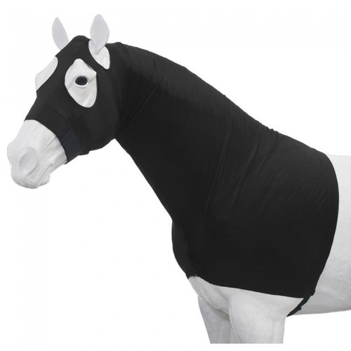 100%  Black Spandex Mane Stay Hood with Full Zipper