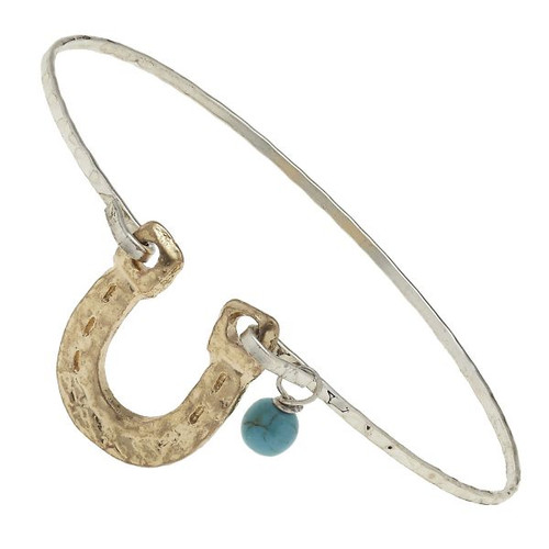 Horseshoe w/Charms Wire Bracelet