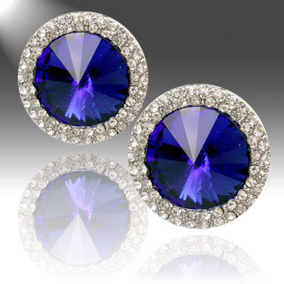 Blue And Clear Post Earrings