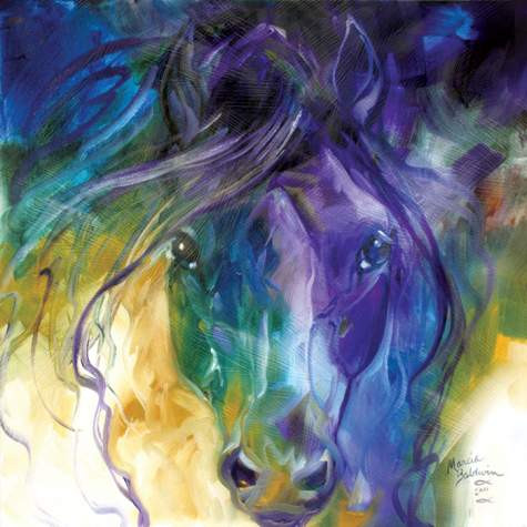 Abstract Blue Roan Wall Art By Marcia Baldwin