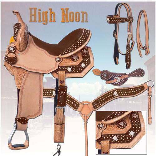 High Noon Brown Barrel Racing Saddle Package