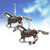 Silver  & Copper Filigree Running Horse earrings - 1.25"** 