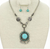 Antique Silver and Turquoise Necklace w/ Matching Earrings