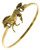 Antique Gold Running Horse Bangle Bracelet