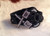 Black Leather w/Cross Pistols Snap Cuff Bracelet
