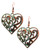 Patina Metal Dangle Filigree Heart Earring Set
