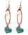 Faith Heart Pearl Copper Patina Drop Dangle Earrings