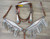 Silver Metallic Gator Fringe Headstall & Breast Collar Set  13123