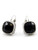 Black & Clear Crystals Leverback Earrings