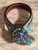 Custom Made Tie Down Keeper with Teal Filigree