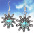 Silver, Crystal & Patina Spur Rowel dangle earrings 