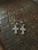 Silver Cross Earring with CZ