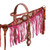 Pink fringe headstall and breast collar set 4018