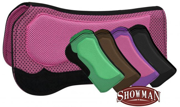 Showman®  contoured ½" thick waffle pad with suede wear leathers.